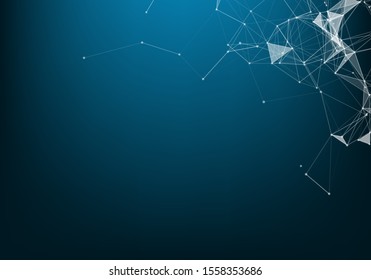 Network connection isolated on blue background. For web site, wallpaper, poster. Creative art, modern abstract concept. Big data Concept.