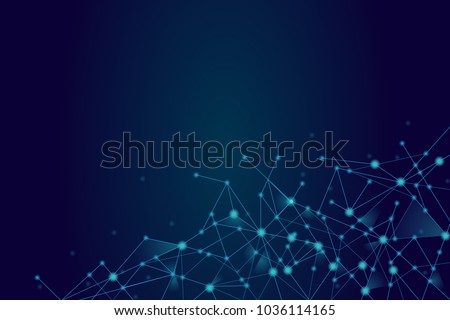 Network connection isolated on blue background. For web site, wallpaper, poster, placard, ad, cover and print materials. Creative art, modern abstract concept. Vector illustration network, eps 10