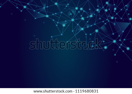 Network connection isolated on blue background. For web site, wallpaper, poster, placard, ad, cover and print materials. Creative art, modern abstract concept. Vector illustration network, eps 10