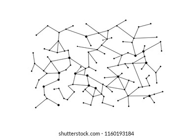Network connection isolated on white background. For web site, wallpaper, poster, placard, ad, cover and print materials. Creative art, modern abstract concept. Vector illustration network