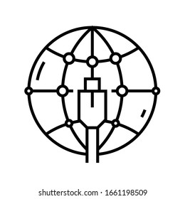 Network connection line icon, concept sign, outline vector illustration, linear symbol.