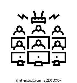 network connection line icon vector. network connection sign. isolated contour symbol black illustration