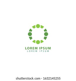 network connection logo vector. recycle symbol icon. green eco logo.