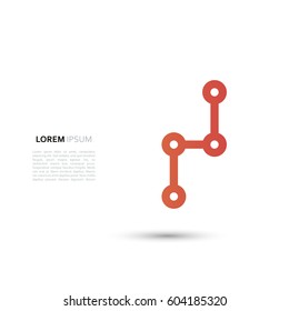Network connection minimal design line and dot.