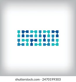 Network connection minus sign logo. Creative communication blue tone graphics. Media, digital and technology company. Vector