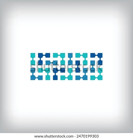 Network connection minus sign logo. Creative communication blue tone graphics. Media, digital and technology company. Vector