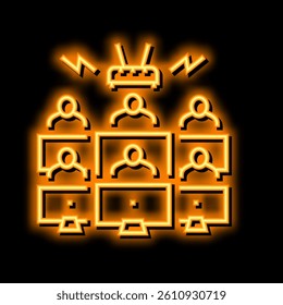 network connection neon light sign vector. network connection illustration