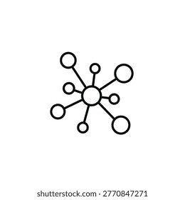 Network connection nodes and data distribution icon.