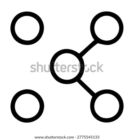 Network Connection Nodes Outline Vector Icon