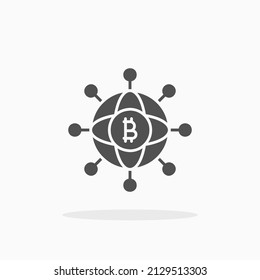 Network connection online with globe glyph icon. Can be used for digital product, presentation, print design and more.