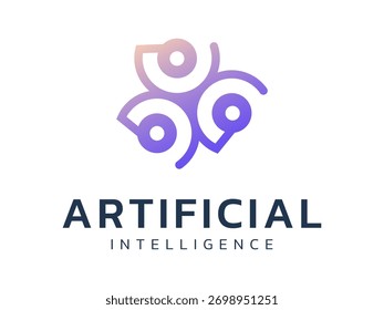 Network Connection with overlapping twisted infinity movement circles technology Analysis logo vector design concept. Abstract circle logotype ideas for cyber security, Big data, ui, automations, web.