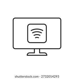 Network connection and signal strength symbol on monitor