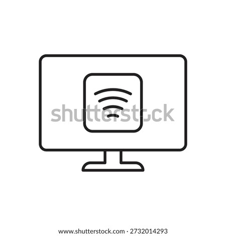 Network connection and signal strength symbol on monitor