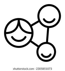 Network Connection Simple Line Icon Logo Symbol