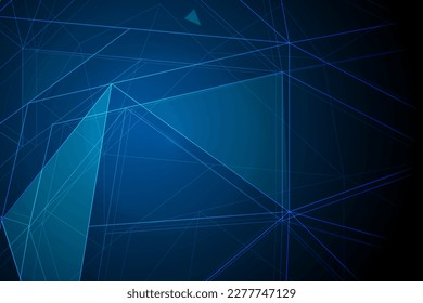 Network connection structure. Abstract blue background with moving dots and lines. Futuristic illustration. Digital technology design. Vector illustration.