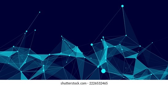 Network connection structure. Concept of hi tech and future. Communication and web concept. Big data visualization. Vector illustration.