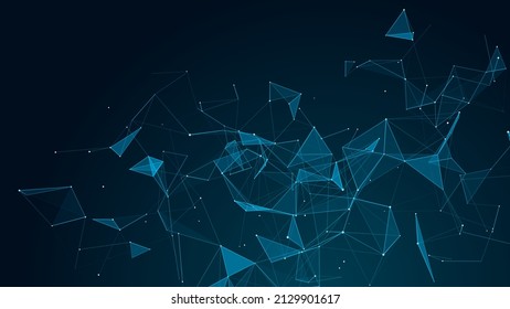 Network connection structure. Digital background with dots and lines. Big data visualization. Vector illustration.