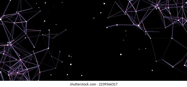 Network connection structure. Digital background with dots and lines. Big data visualization. Vector illustration.