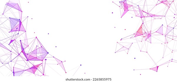 Network connection structure. Digital background with dots and lines. Big data visualization. Vector illustration.