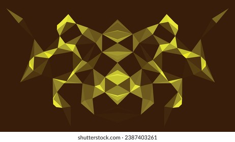 Network connection structure. Futuristic background made of triangles. Connecting dots and lines. Abstract technology background. Plexus effect. Technology or science banner. 3D rendering. Vector 