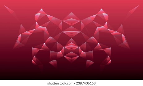 Network connection structure. Futuristic background made of triangles. Connecting dots and lines. Abstract technology background. Plexus effect. Technology or science banner. 3D rendering. Vector
