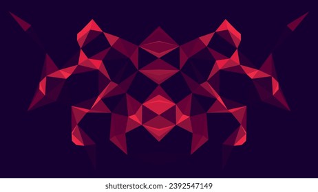 Network connection structure. Futuristic background made of triangles. Connecting dots and lines. Abstract technology background. Plexus effect. Technology or science banner. 3D rendering. Vector