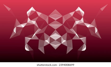 Network connection structure. Futuristic background made of triangles. Connecting dots and lines. Abstract technology background. Plexus effect. Technology or science banner. 3D rendering. Vector