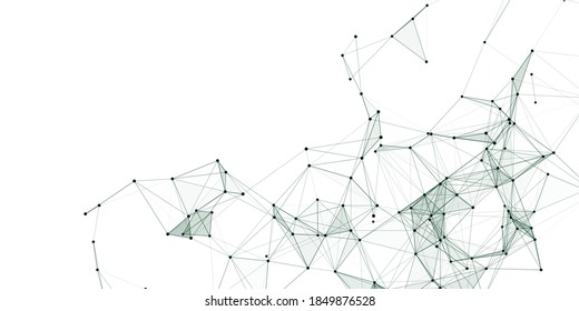 Network connection structure on white background. Abstract vector technology background with dots and lines.