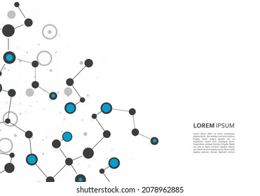 Network connection structure on white background. Data science concept. Internet technology. Vector data