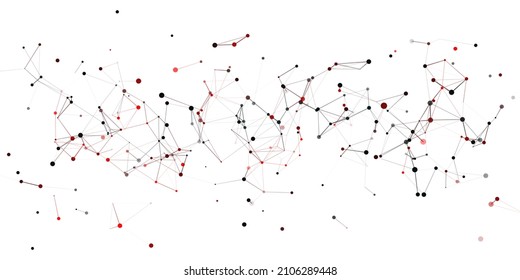 Network connection structure. Sorting and analysis big data. Future digital cyberspace with moving dots and lines. Storage data security. Vector abstract cyber security background.