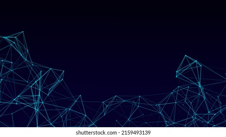 Tecnología de conexión de red. Resumen de fondo azul con puntos y líneas. Fondo futurista digital. Gran visualización de datos. Ilustraciones vectoriales.