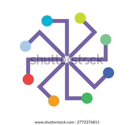 network connection technology abstract nodes icon