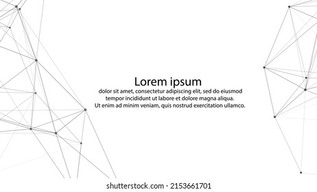 Network connection technology. Abstract white background with points and lines. Digital futuristic backdrop. Big data visualization. Vector illustrations.
