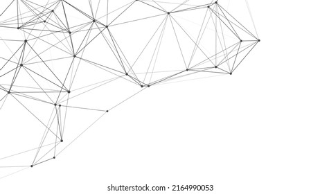 Network connection technology. Abstract white background with points and lines. Digital futuristic backdrop. Big data visualization. Vector illustrations.