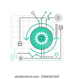 Netzwerkanschlusstechnologie. Innovatives Verbindungsgerät, Vektorgrafik