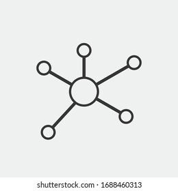 network connection vector icon centralized connection