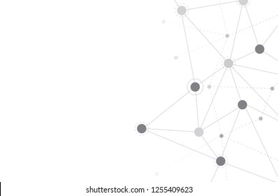 Network connection vector isolated on white background. Network background for web site, backdrop, wallpaper, cover and technology presentation template. Modern abstract concept, vector illustration