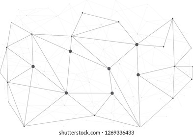 Network connection vector, isolated on white background. Abstract polygonal wireframe mesh background for web site and cover. Creative art network, modern abstract concept. Vector illustration