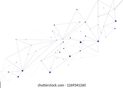 Network connection vector, isolated on white background. Abstract polygonal wireframe mesh background for web site and cover. Creative art network, modern abstract concept. Vector illustration