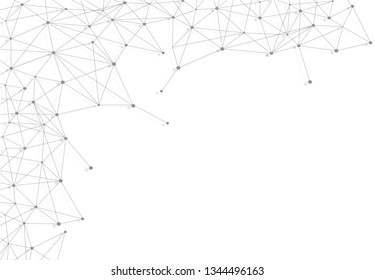 Network connection vector, isolated on white background. Abstract polygonal wireframe mesh backdrop. vector illustration