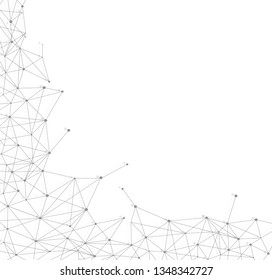 Network connection vector, isolated on white background. Abstract polygonal wireframe mesh backdrop. Creative network connection, modern abstract concept. Tech background, vector illustration