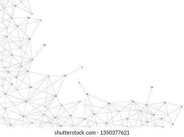 Network connection vector, isolated on white background. Abstract polygonal wireframe mesh backdrop. Creative black network connection, modern abstract concept. Tech background, vector illustration