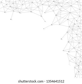 Network connection vector, isolated on white background. Abstract polygonal wireframe mesh backdrop. Creative black network connection, modern abstract concept. Tech background, vector illustration