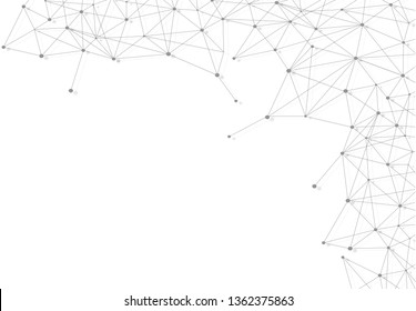 Network connection vector, isolated on white background. Abstract polygonal wireframe mesh backdrop. Creative network connection, modern abstract concept. Tech background, vector illustration