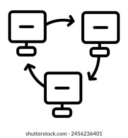 Network Connection Vector Line Icon Design
