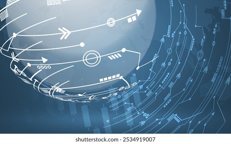 network connection. World map point and line composition concept of global business. Vector Illustration