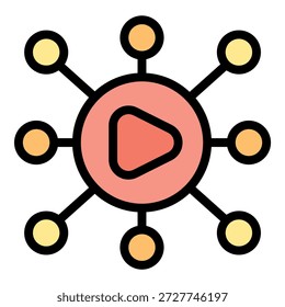 Video Video La red de conexiones se establece alrededor de un icono central del jugador, que representa una estrategia de marketing exitosa