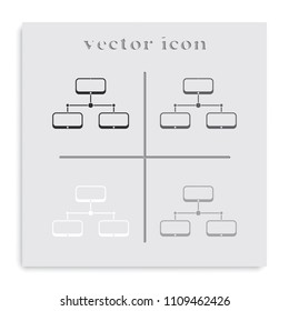 Network connections flat black and white vector icon.