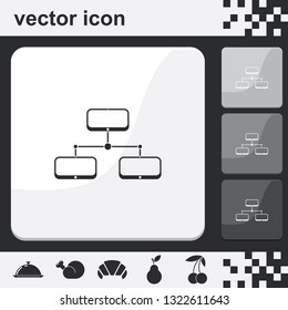 Network connections flat set of buttons vector icon.