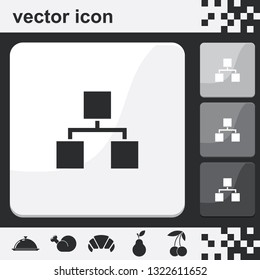 Network connections flat set of buttons vector icon. Simple illustration.